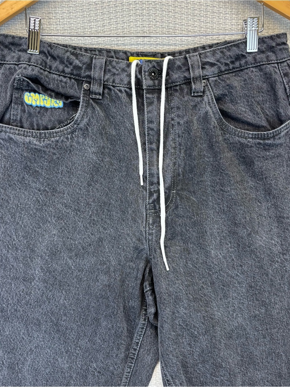 Empyre Jeans Mens 32 Denim Black Outdoor Streetwear Y2K Relaxed Baggy Hip Hop - Picture 2 of 11